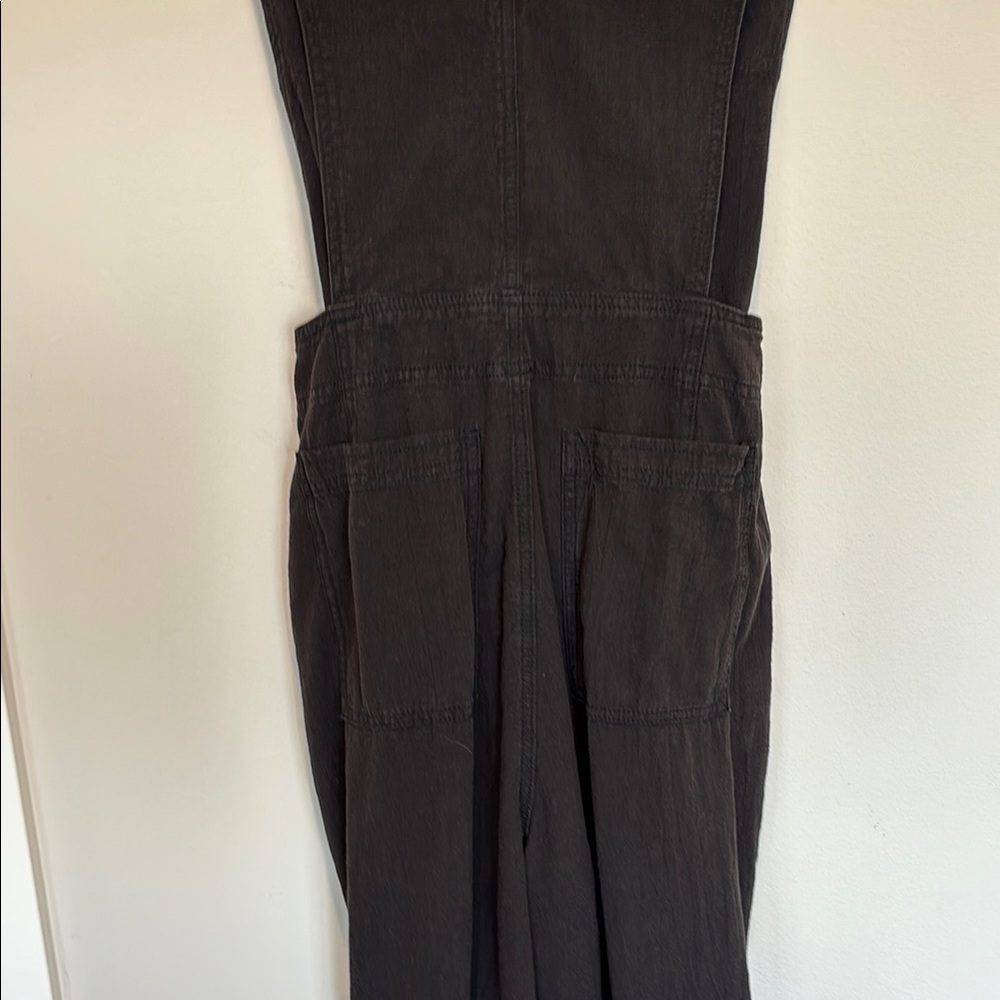 Free People Black Belted V-Neck Jumpsuit - Picture 3 of 7